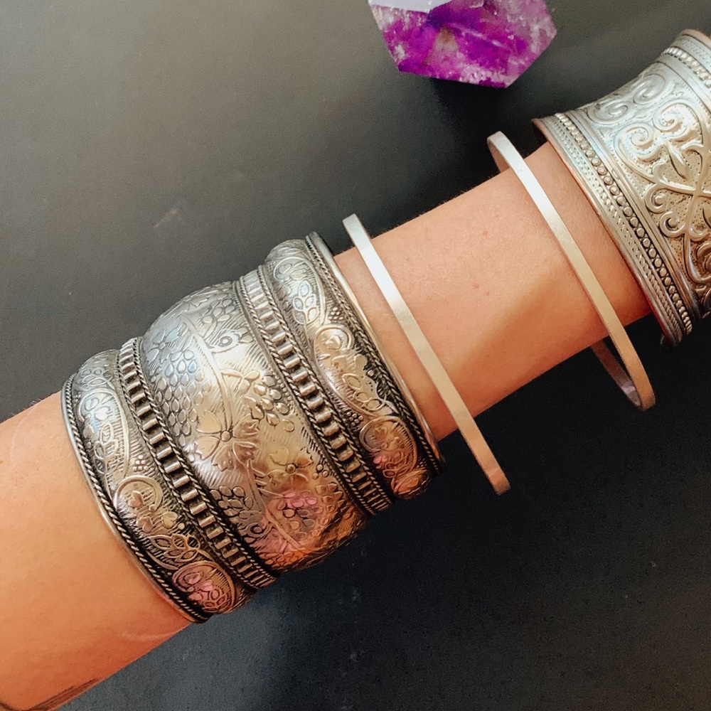 Aged Silver Arm Cuff - image 2